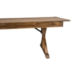 Tavolo da pranzo pieghevole rettangolare in pino massello 213 cm x 102 cm