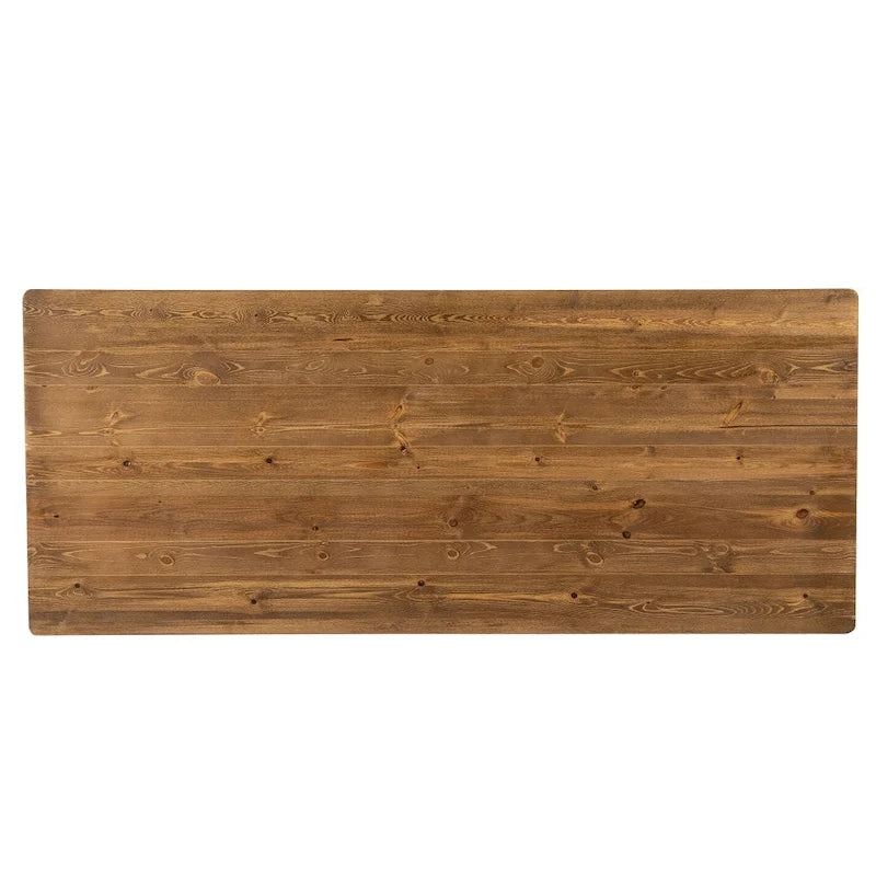 Tavolo da pranzo pieghevole rettangolare in pino massello 213 cm x 102 cm