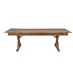 Tavolo da pranzo pieghevole rettangolare in pino massello 213 cm x 102 cm