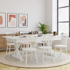 Tavolo da pranzo pieghevole rettangolare in pino massello 213 cm x 102 cm