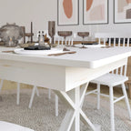 Tavolo da pranzo pieghevole rettangolare in pino massello 213 cm x 102 cm