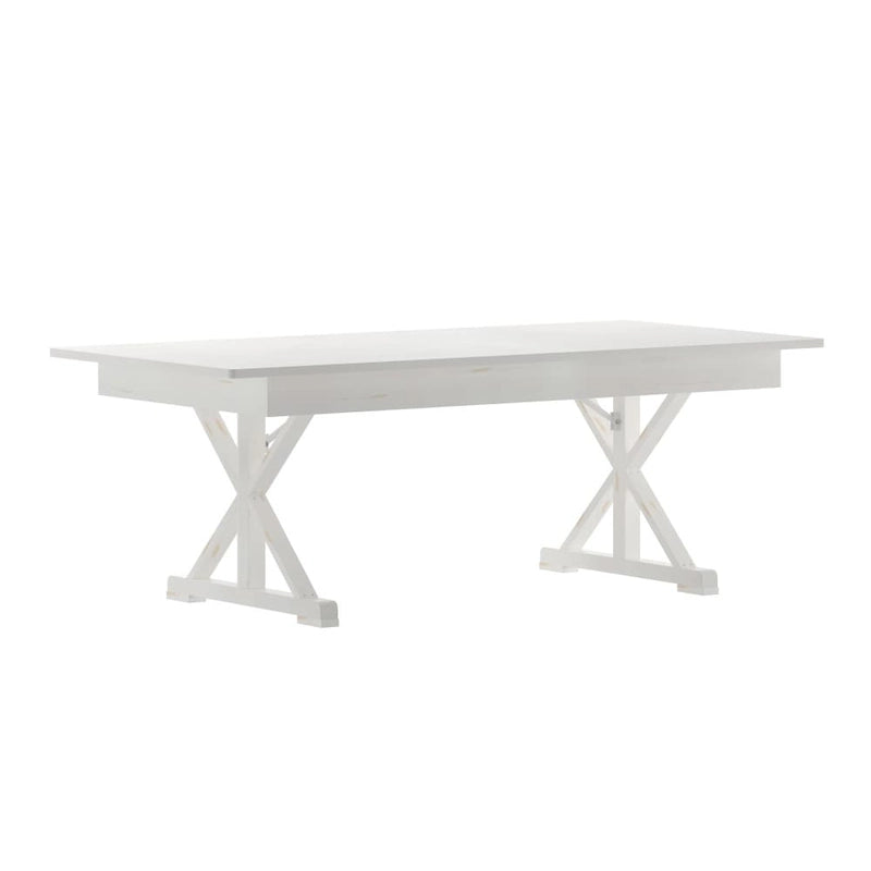 Tavolo da pranzo pieghevole rettangolare in pino massello 213 cm x 102 cm