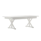 Tavolo da pranzo pieghevole rettangolare in pino massello 213 cm x 102 cm