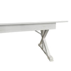 Tavolo da pranzo pieghevole rettangolare in pino massello 213 cm x 102 cm