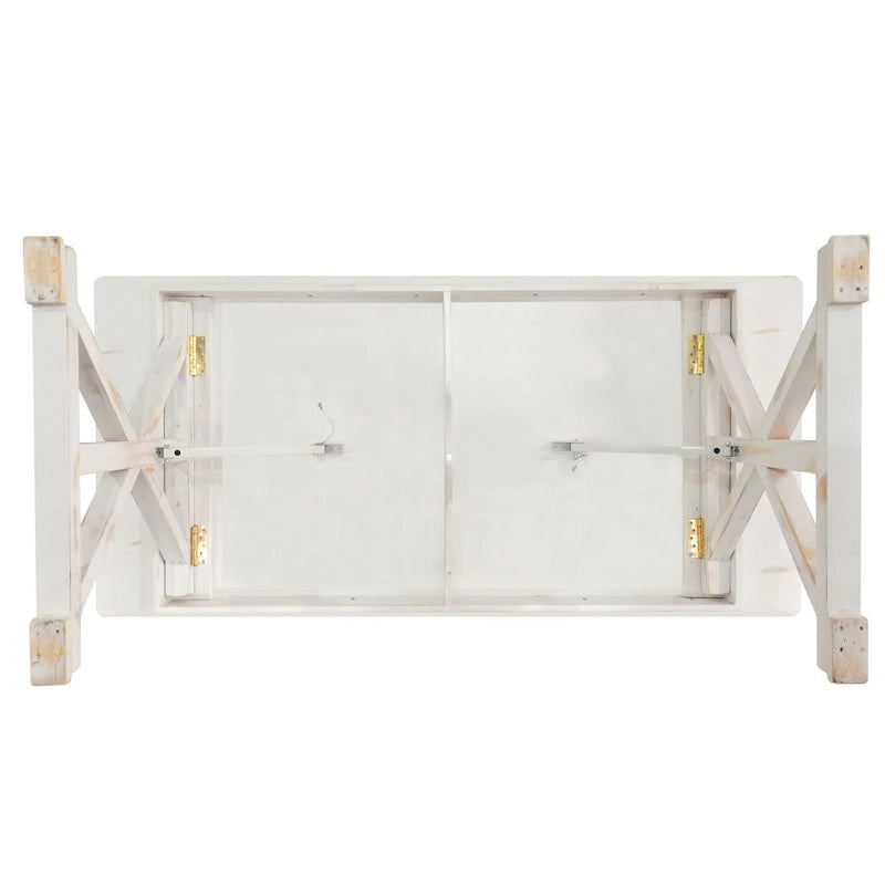 Tavolo da pranzo pieghevole rettangolare in pino massello 213 cm x 102 cm