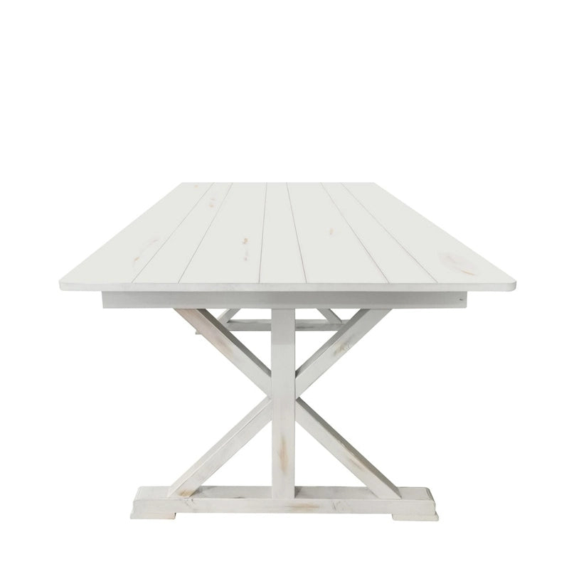 Tavolo da pranzo pieghevole rettangolare in pino massello 213 cm x 102 cm