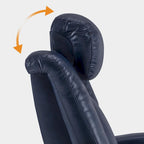 Poltrona reclinabile elettrica con poggiatesta regolabile e tavolino, pelle traspirante HTS422
