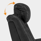 Poltrona reclinabile elettrica con poggiatesta regolabile e tavolino, pelle traspirante HTS422