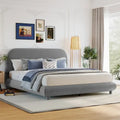 Letto imbottito a piattaforma Queen Size – Tessuto in pile