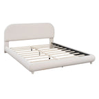 Letto imbottito a piattaforma Queen Size – Tessuto in pile