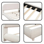 Letto imbottito a piattaforma Queen Size – Tessuto in pile