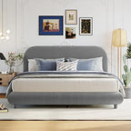 Letto imbottito a piattaforma Queen Size – Tessuto in pile