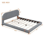 Letto imbottito a piattaforma Queen Size – Tessuto in pile