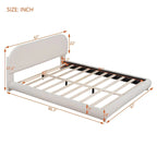 Letto imbottito a piattaforma Queen Size – Tessuto in pile