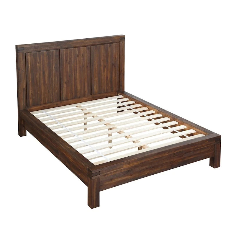 Letto king size californiano con cassetti contenitore – Legno di acacia marrone