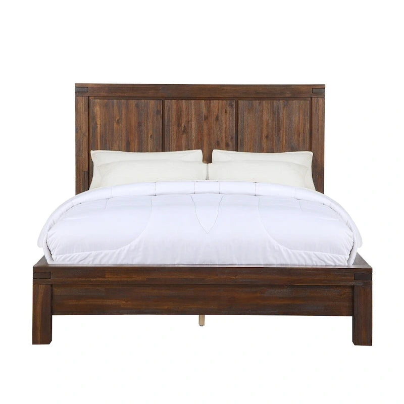 Letto king size californiano con cassetti contenitore – Legno di acacia marrone