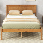 Struttura letto a piattaforma in legno con testiera