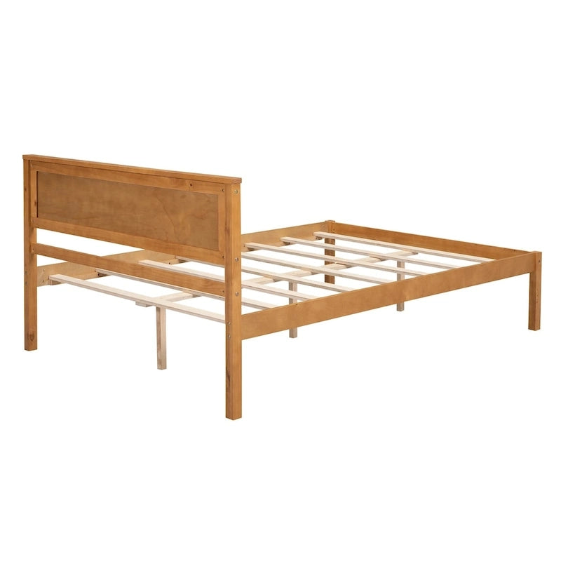Struttura letto a piattaforma in legno con testiera