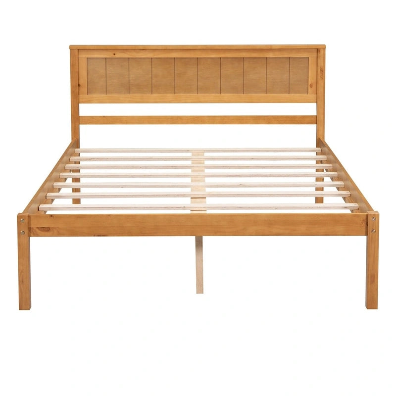 Struttura letto a piattaforma in legno con testiera