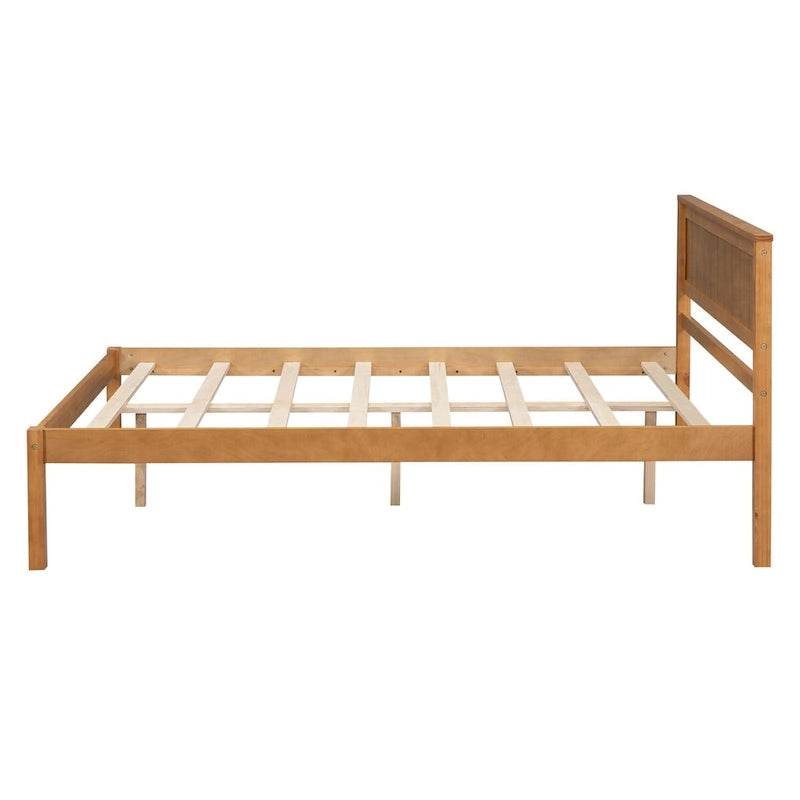 Struttura letto a piattaforma in legno con testiera
