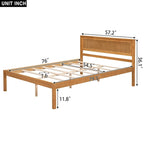 Struttura letto a piattaforma in legno con testiera