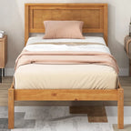 Struttura letto a piattaforma in legno con testiera