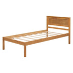 Struttura letto a piattaforma in legno con testiera