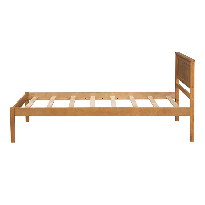 Struttura letto a piattaforma in legno con testiera