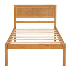 Struttura letto a piattaforma in legno con testiera