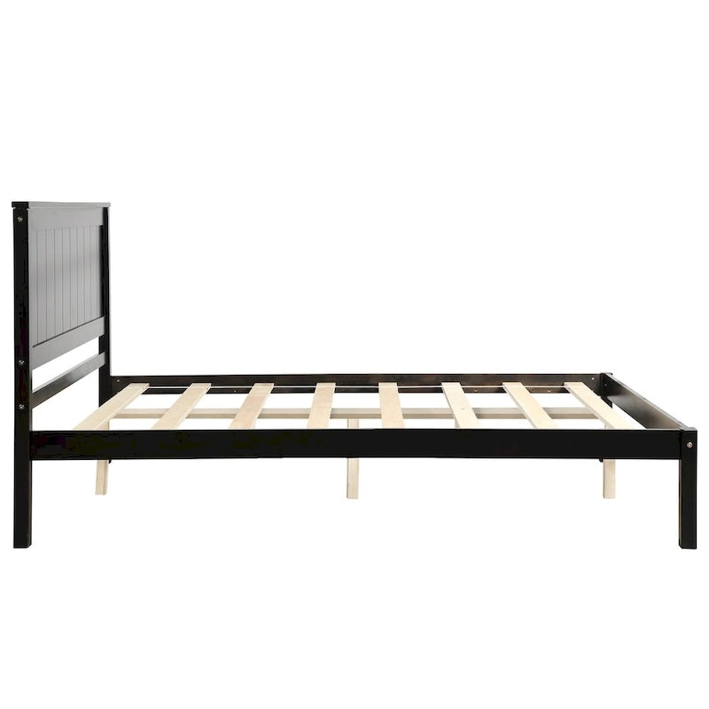 Struttura letto a piattaforma in legno con testiera