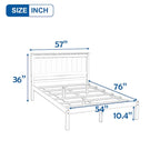 Struttura letto a piattaforma in legno con testiera