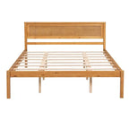 Struttura letto a piattaforma in legno con testiera