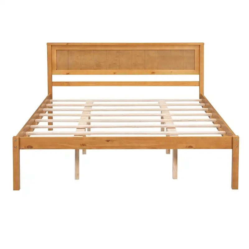 Struttura letto a piattaforma in legno con testiera