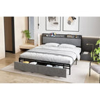 Struttura letto imbottita con cassetti contenitore