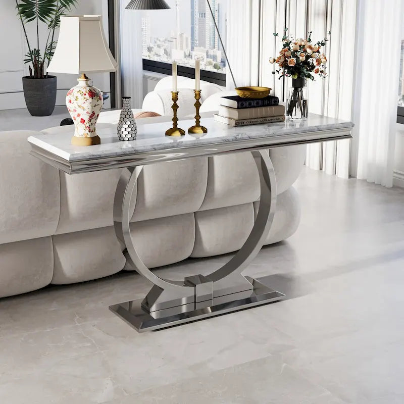 Consolle da 50 pollici con base in metallo a forma di U