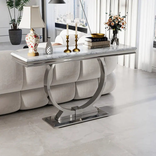 Consolle da 50 pollici con base in metallo a forma di U