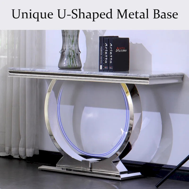 Consolle da 50 pollici con base in metallo a forma di U