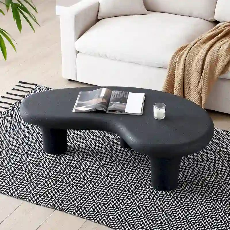 Tavolino da caffè a forma di nuvola in fibra di vetro con 3 gambe, 119 cm