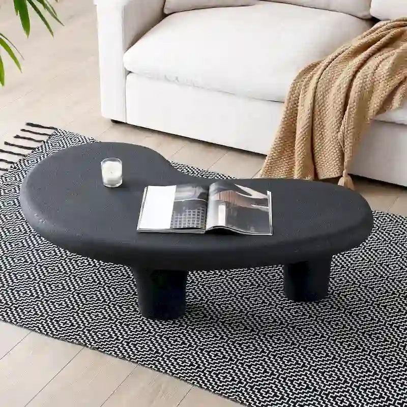 Tavolino da caffè a forma di nuvola in fibra di vetro con 3 gambe, 119 cm