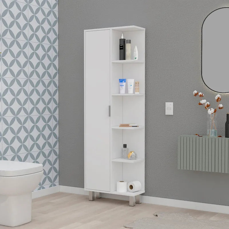 Mobiletto bagno a terra con ripiani