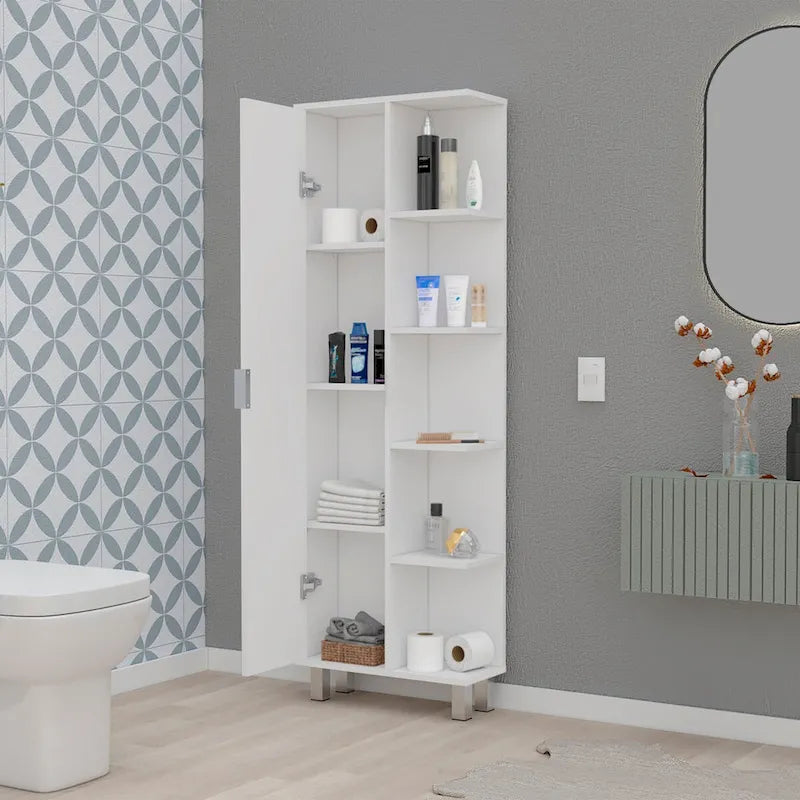 Mobiletto bagno a terra con ripiani