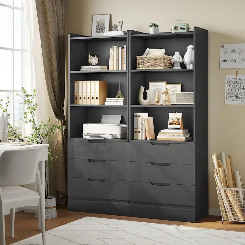 Armadio Alto con Cassetti e Ripiani Aperti