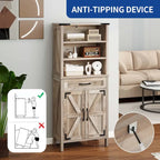 Mobile contenitore alto per bagno con ripiani e cassetto